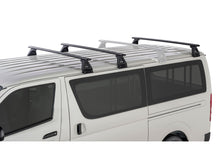Kit 3 barres de toit Rhino-Rack Sportz 1500mm pour Toyota Hiace 1989-2005, fixation durable pour chargements sécurisés.
