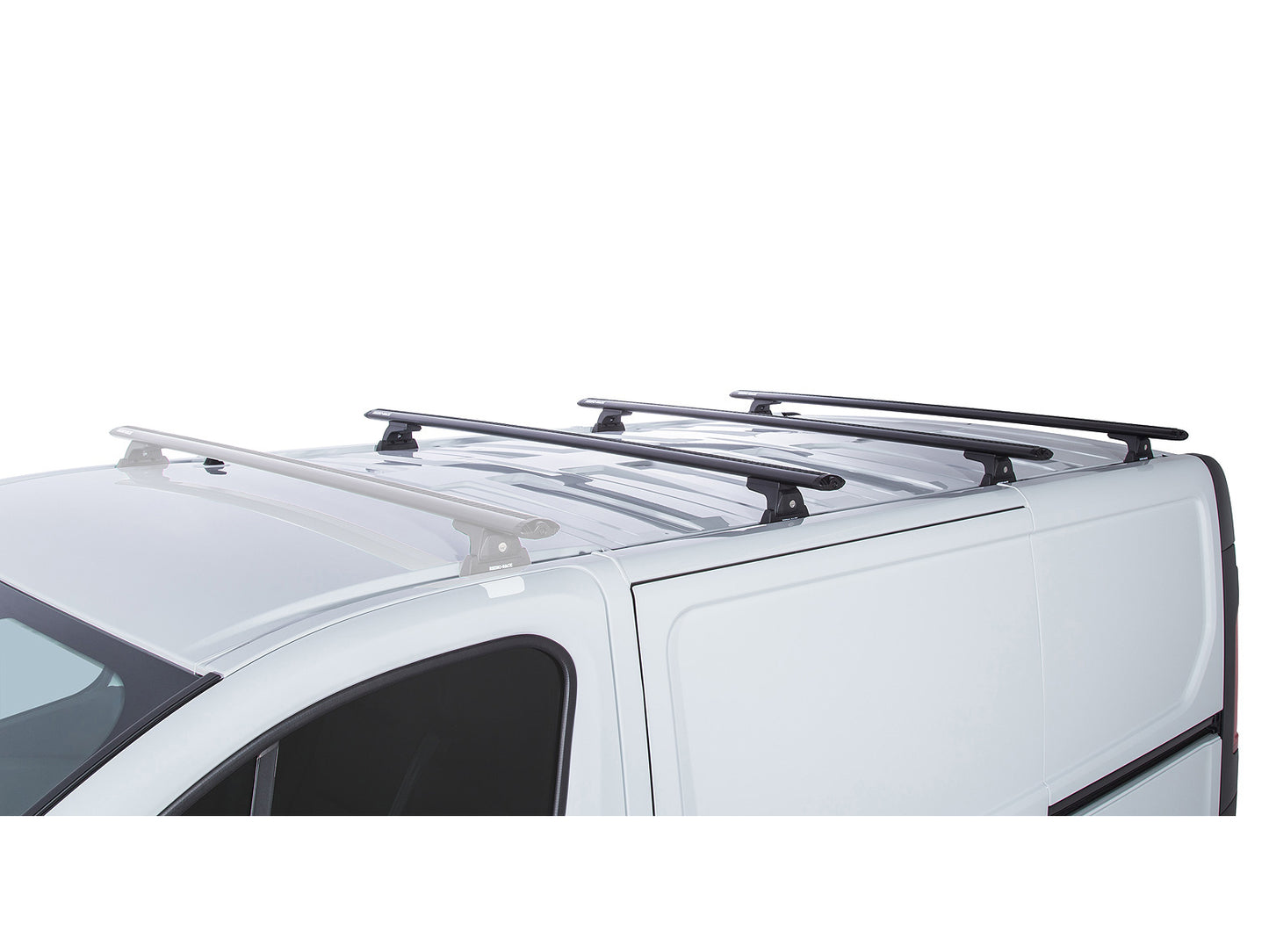 Kit de 3 barres de toit Rhino-Rack Sportz 1650mm pour Renault Trafic X82 SWB Low Roof 2015+ sur véhicule.