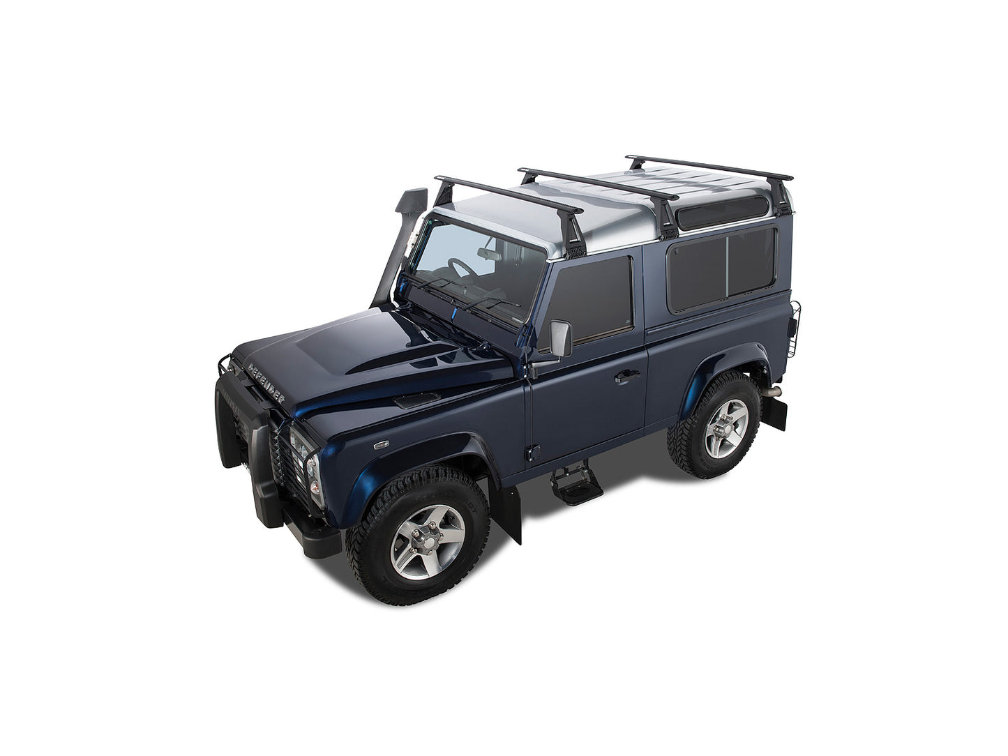 Kit de 3 barres de toit Sportz 1500mm RHINO-RACK pour Land Rover Defender 90, 110 et 130, avec supports robustes.
