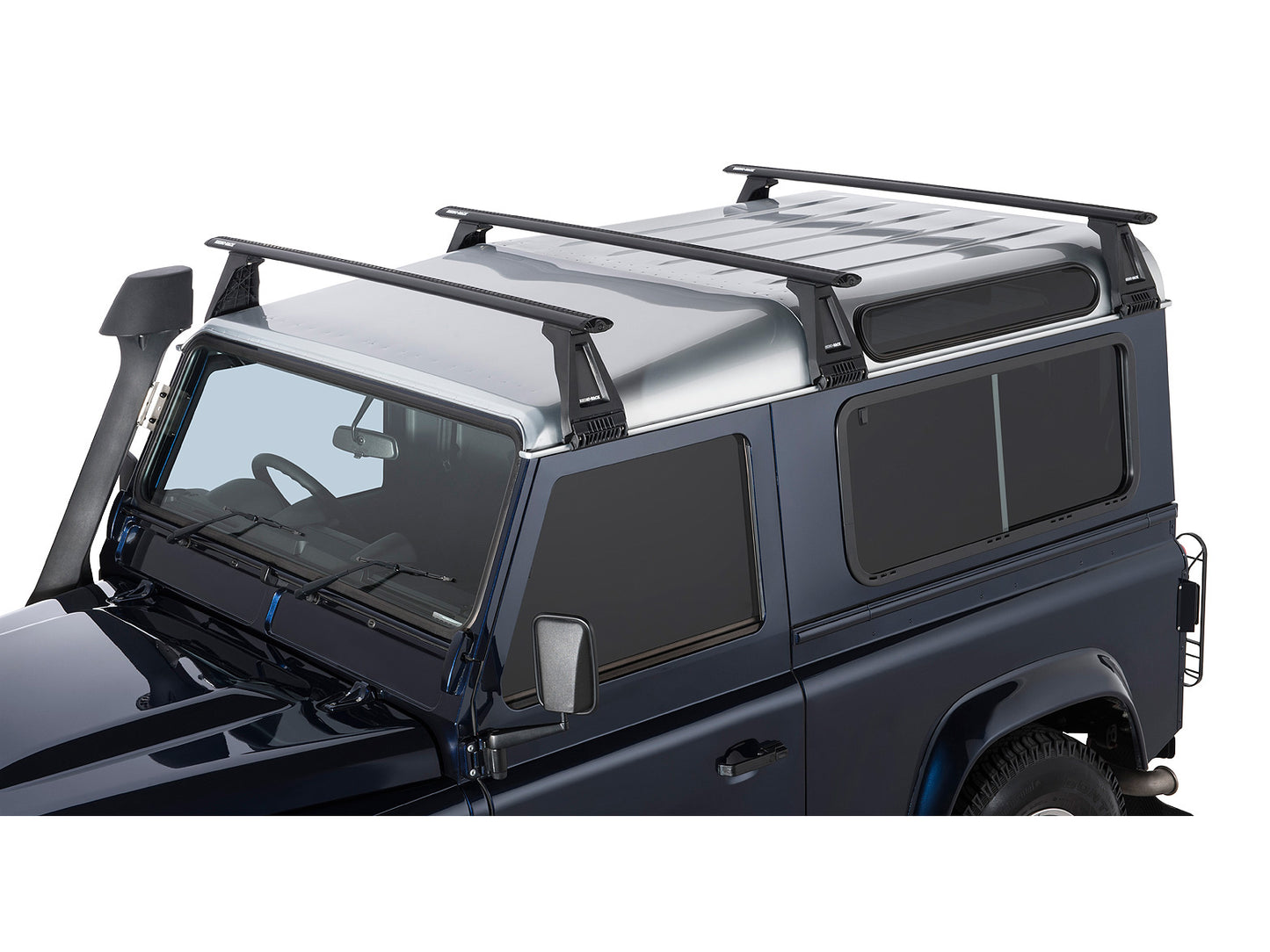 Kit de 3 barres de toit Sportz RHINO-RACK pour Land Rover Defender 90, 110 ou 130, longueur 1500 mm, vue des barres alignées
