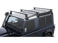 Kit de 3 barres de toit Sportz RHINO-RACK pour Land Rover Defender 90, 110 ou 130, longueur 1500 mm, vue des barres alignées