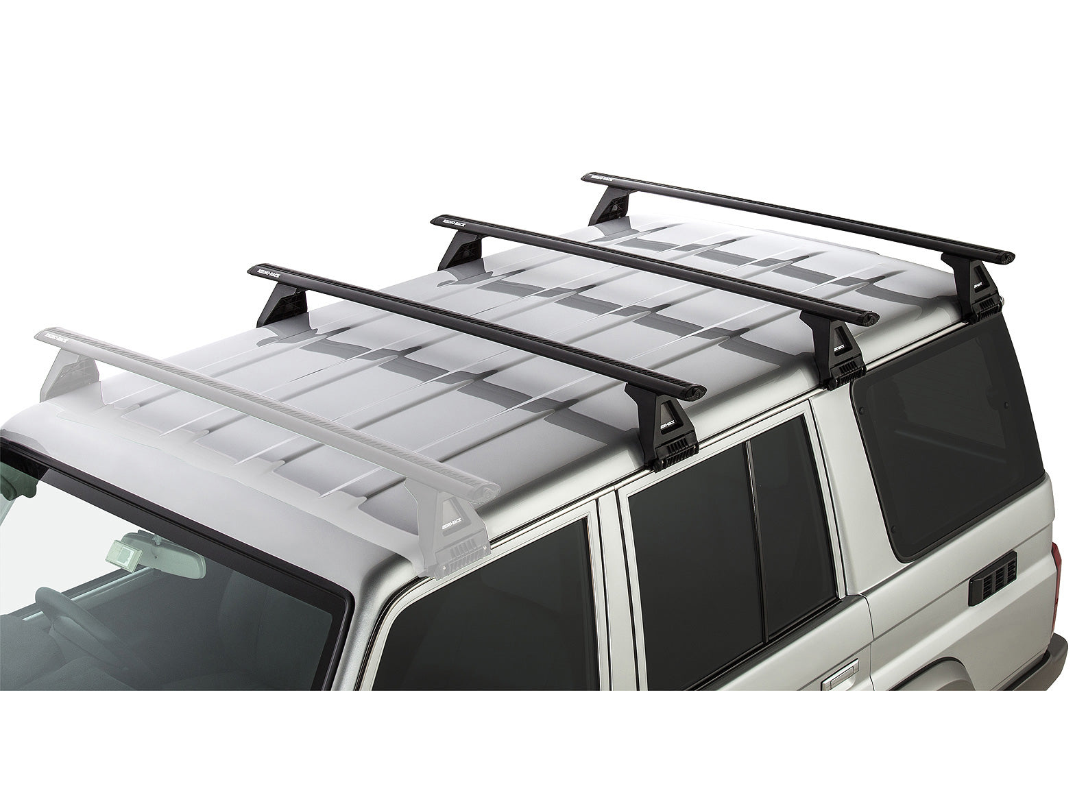 Kit de 3 barres de toit Sportz de 1500mm pour Toyota Land Cruiser HZJ76 GRJ76, marque Rhino-Rack, fixation robuste.
