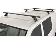 Kit de 3 barres de toit RHINO-RACK Sportz 1500mm pour Volkswagen Transporter T5 T6 Caravelle Multivan, vue des barres installées.