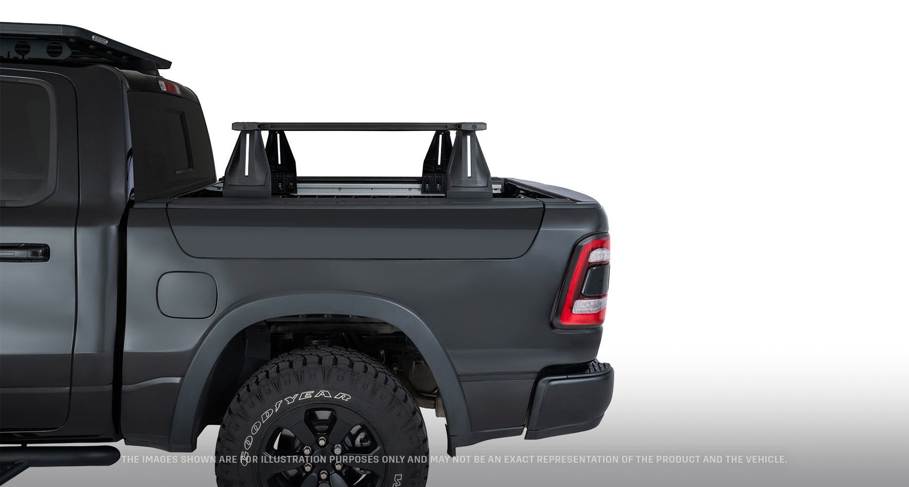 Kit de 4 barres de toit Reconn-Deck RHINO-RACK pour Dodge Ram 1500 Gen V DT 2019+, supports pour chargement.