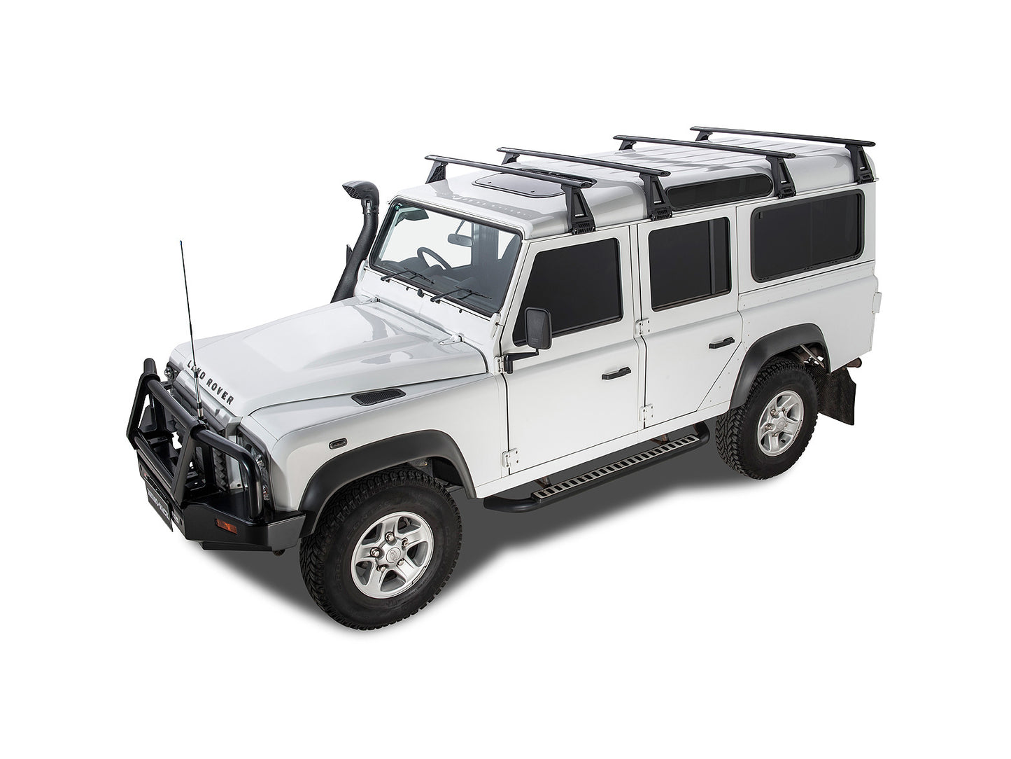Kit de 4 barres de toit RHINO-RACK Sportz 1500mm pour Land Rover Defender 110 1993-2020, fixation solide pour chargements.
