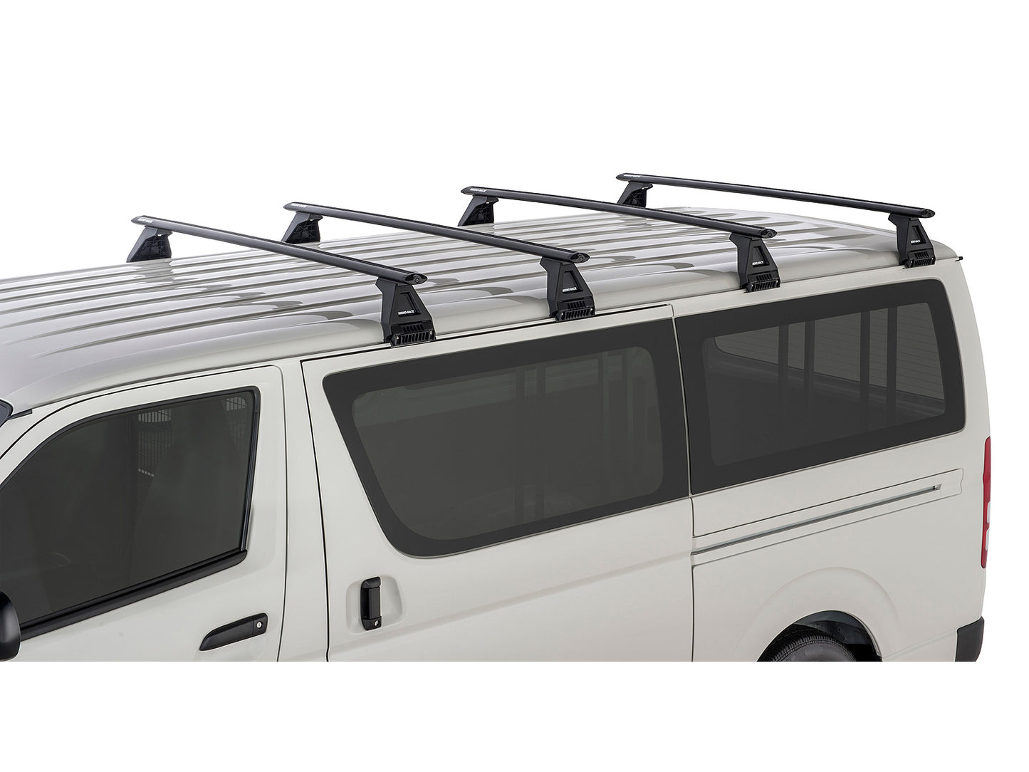 Kit de 4 barres de toit Rhino-Rack Sportz 1500mm pour Toyota Hiace 1989-2019, fixation sur le toit du véhicule.