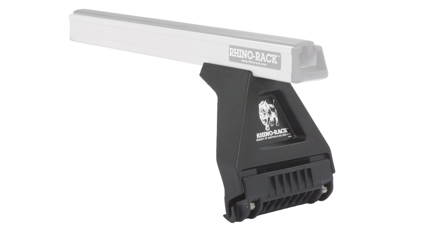 Kit 4 barres de toit Rhino-Rack Sportz 1500mm pour Toyota Hiace 1989-2019, fixations visibles, fixation solide et robuste.
