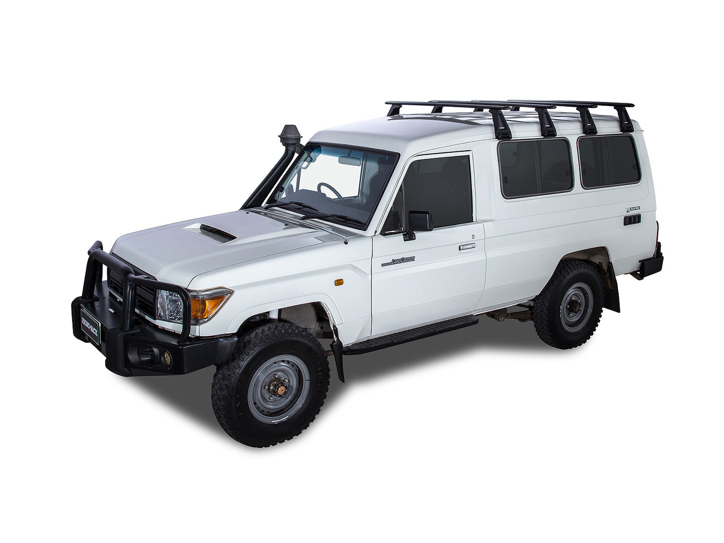 Kit de 4 barres de toit RHINO-RACK Sportz 1500mm pour Toyota Land Cruiser HZJ78, GRJ78, HZJ75, avec fixation robuste.