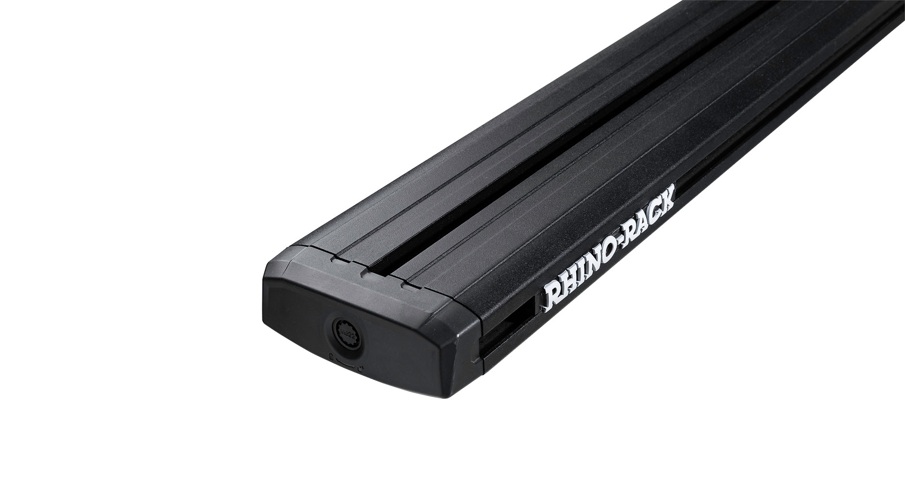 Kit de 4 barres de toit Rhino-Rack Reconn-Deck pour système de fixation de toit, visibles sur le véhicule.