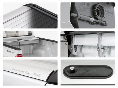 Couvre benne MountainTop pour Isuzu D-Max Double Cab 2012-2020, rideau de benne robuste et pratique, installé sur le véhicule.