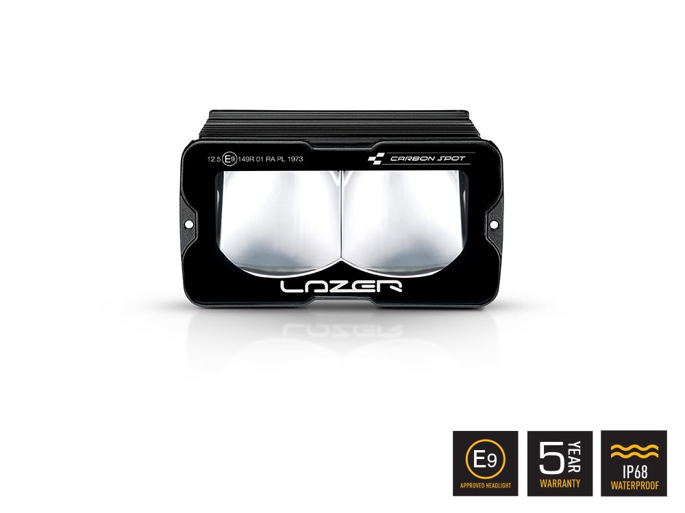 Projecteur LED LAZER LAMPS Carbon-2 en mode Spot, jaune, compact avec 3120 lm, éclairage LED puissant pour véhicule tout-terrain