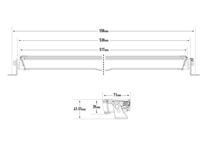 Barre LED longue portée LAZER LAMPS Glide Elite Support Latéral, éclairage LED robuste pour véhicules tout-terrain.