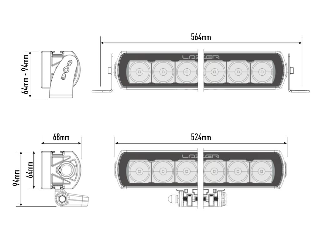 Barre LED Slim LAZER LAMPS ST12 Évolution, éclairage LED puissant avec 12408 lm pour véhicules tout-terrain.