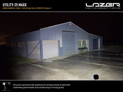 Phare de travail LED LAZER LAMPS Utility-25 MAXX avec 4560 lm, éclairage puissant pour usage professionnel ou hors route.