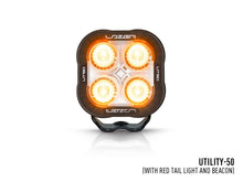 Lampe de travail LED LAZER LAMPS Utility-50 avec balise et feu arrière rouge pour éclairage de véhicule tout-terrain.