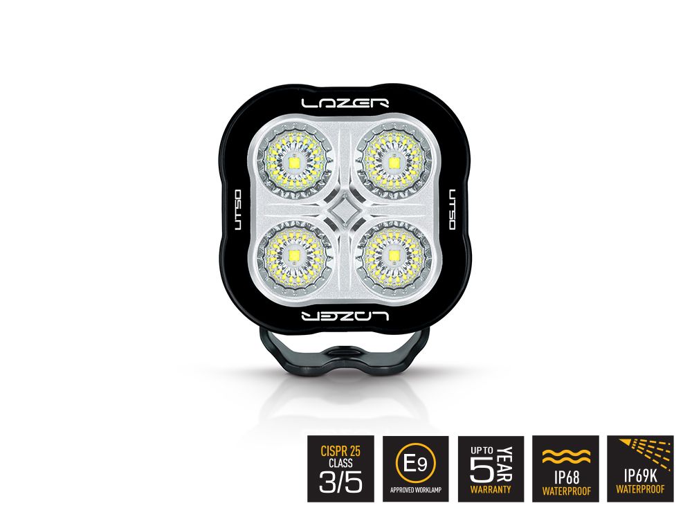 Phare de travail LED LAZER LAMPS Utility-50 avec 5000 lm, éclairage LED puissant pour usage professionnel et tout-terrain.