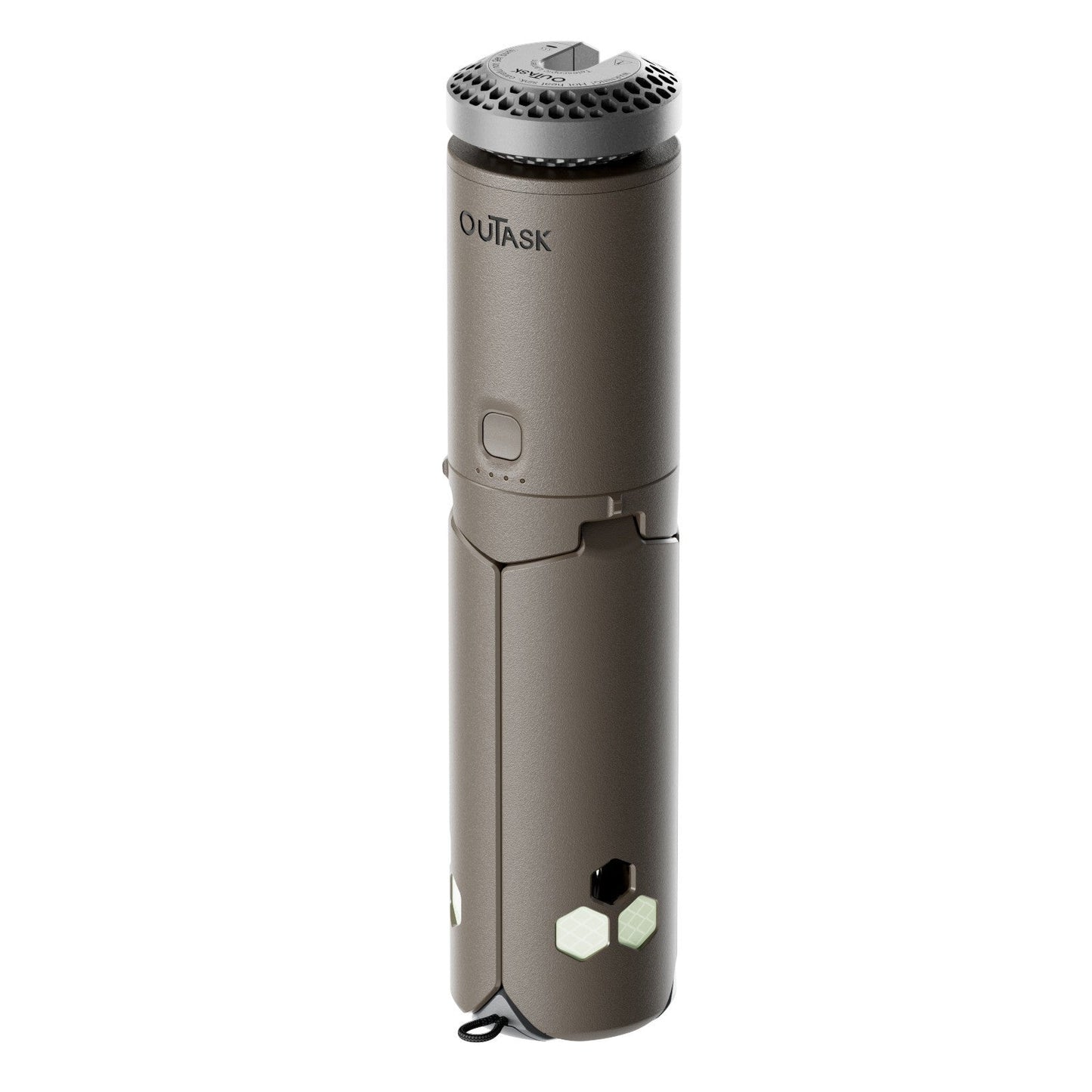 Lampe LED télescopique OuTask Tactical Earth, éclairage extérieur 720°, robuste et portable pour activités en plein air.