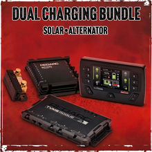 Système de gestion de batterie REDARC SOLI BCDC Alpha50R TVMS Rogue pour énergie et autonomie, avec composants visibles.