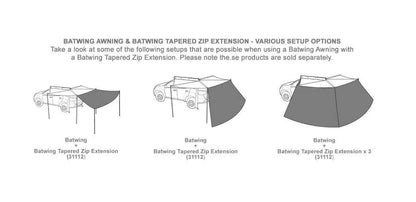 Paroi/mur trapézoïdale - Auvent Batwing Compact RHINORACK sur Xperts4x4 Accessoires 4x4 Off-Road