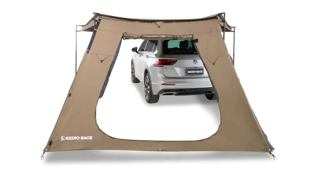 Paroi/mur trapézoïdale avec Porte - Auvent Batwing Compact RHINORACK sur Xperts4x4 Accessoires 4x4 Off-Road
