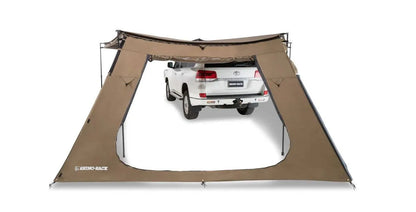 Paroi/mur trapézoïdale avec Porte - Auvent Batwing Compact RHINORACK sur Xperts4x4 Accessoires 4x4 Off-Road