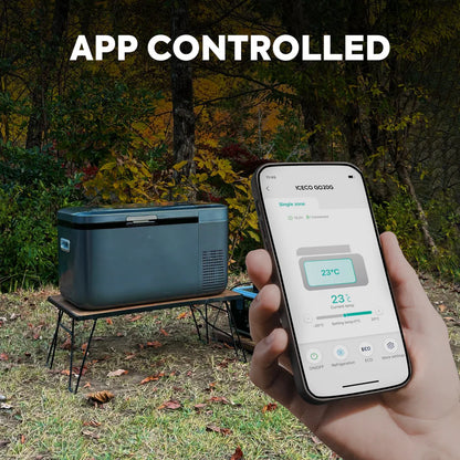 Frigo congélateur ICECO GO20 Dual-Zone gris, appareil de refroidissement portable pour véhicules 4x4 avec autonomie prolongée