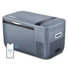 Frigo congelateur ICECO GO20 Dual-Zone gris pour véhicules 4x4, avec double zone de refroidissement et autonomie longue.