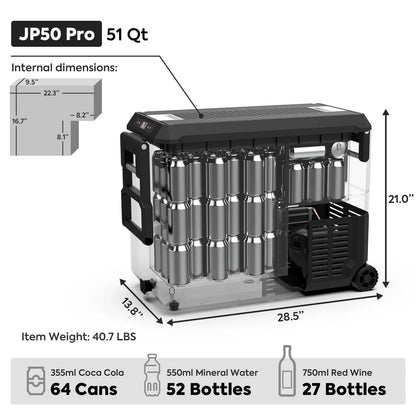 Glacière ICECO JP50 PROS 50L, frigo et freezer off-road, avec compresseur pour camping et aventures tout-terrain.