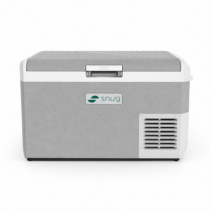 Réfrigérateur congélateur SNUG Islande 30L gris mat, zone unique, compact et pratique pour le stockage alimentaire.