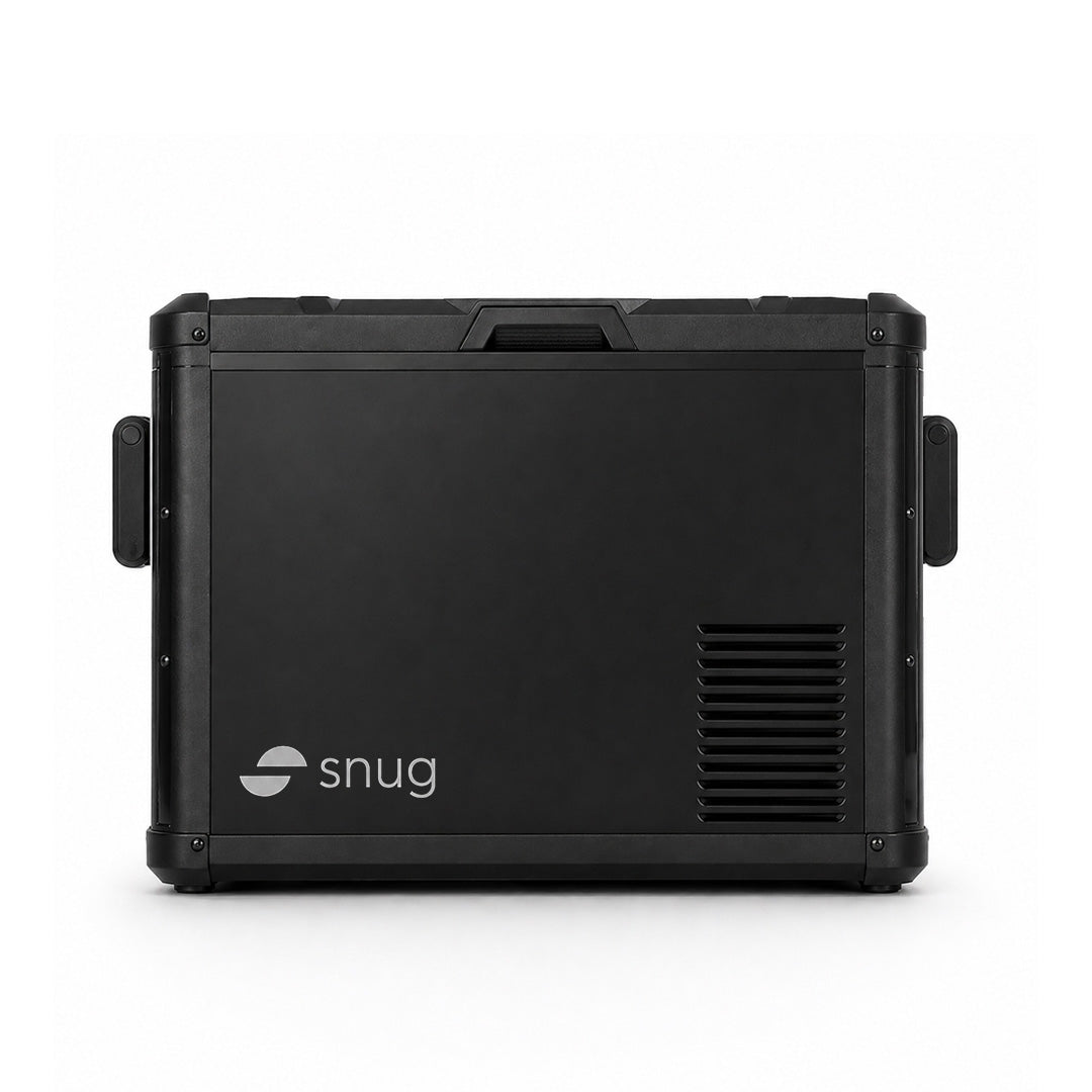 Réfrigérateur congélateur SNUG Groenland 45L noir, zone unique, pour stockage alimentaire en camping ou voiture.