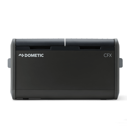 Réfrigérateur portable DOMETIC CFX5 75 Dual Zone, frigo de voyage avec double zone de refroidissement, vue de face.