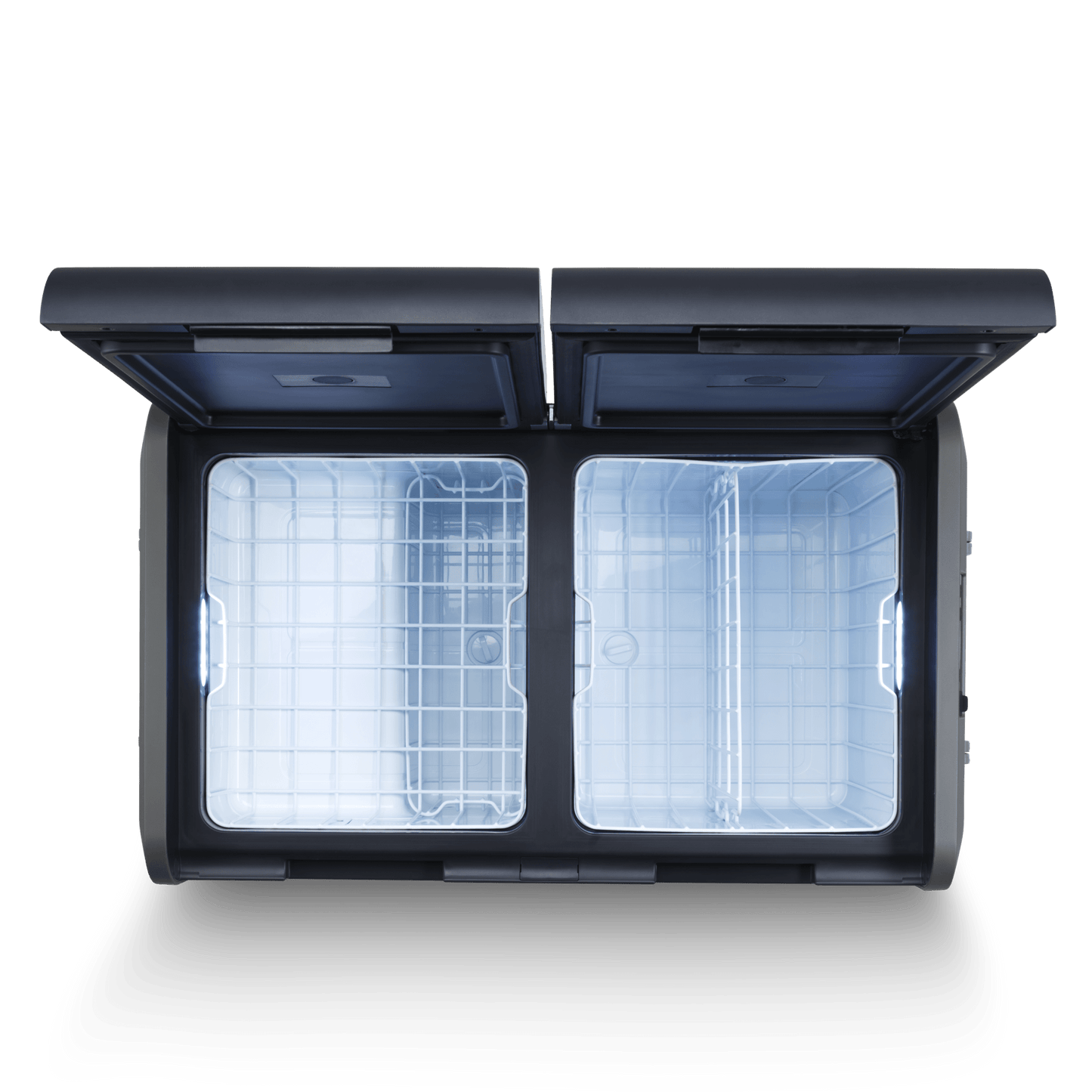 Réfrigérateur portable DOMETIC CFX5 75 Dual Zone avec compartiments séparés, idéal pour le camping et les aventures en extérieur.