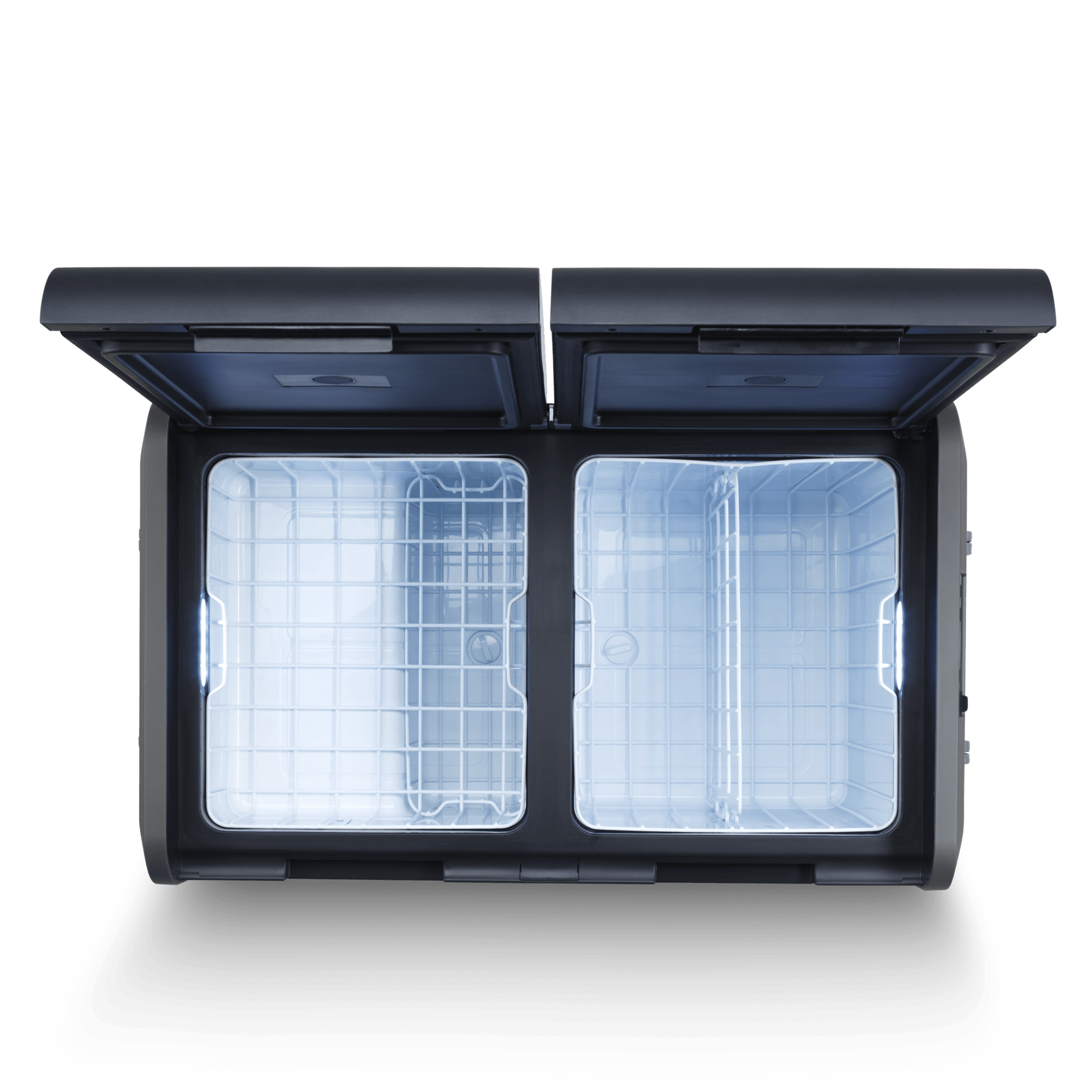 Réfrigérateur portable DOMETIC CFX5 75 Dual Zone avec compartiments séparés, idéal pour le camping et les aventures en extérieur.