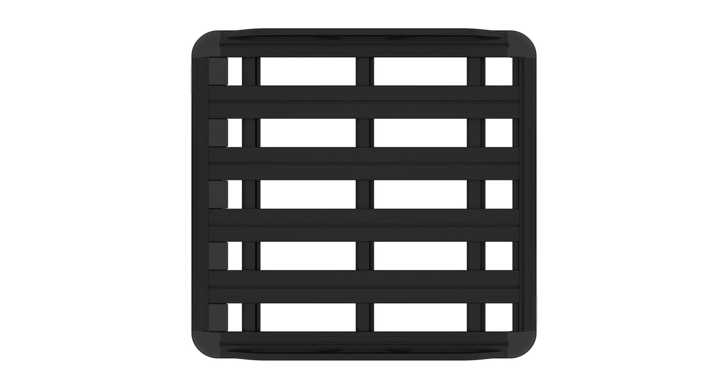 Galerie de toit Rhino-Rack Pioneer 6 1300x1240mm, robuste pour véhicules tout-terrain, avec barres de support solides.
