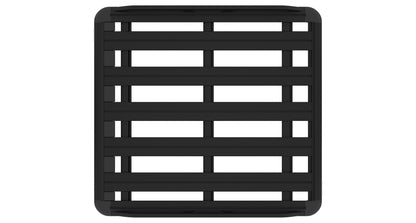 Galerie de toit Rhino-Rack Pioneer 6, 1500x1380mm, pour véhicule tout-terrain, en acier robuste avec barres de fixation.