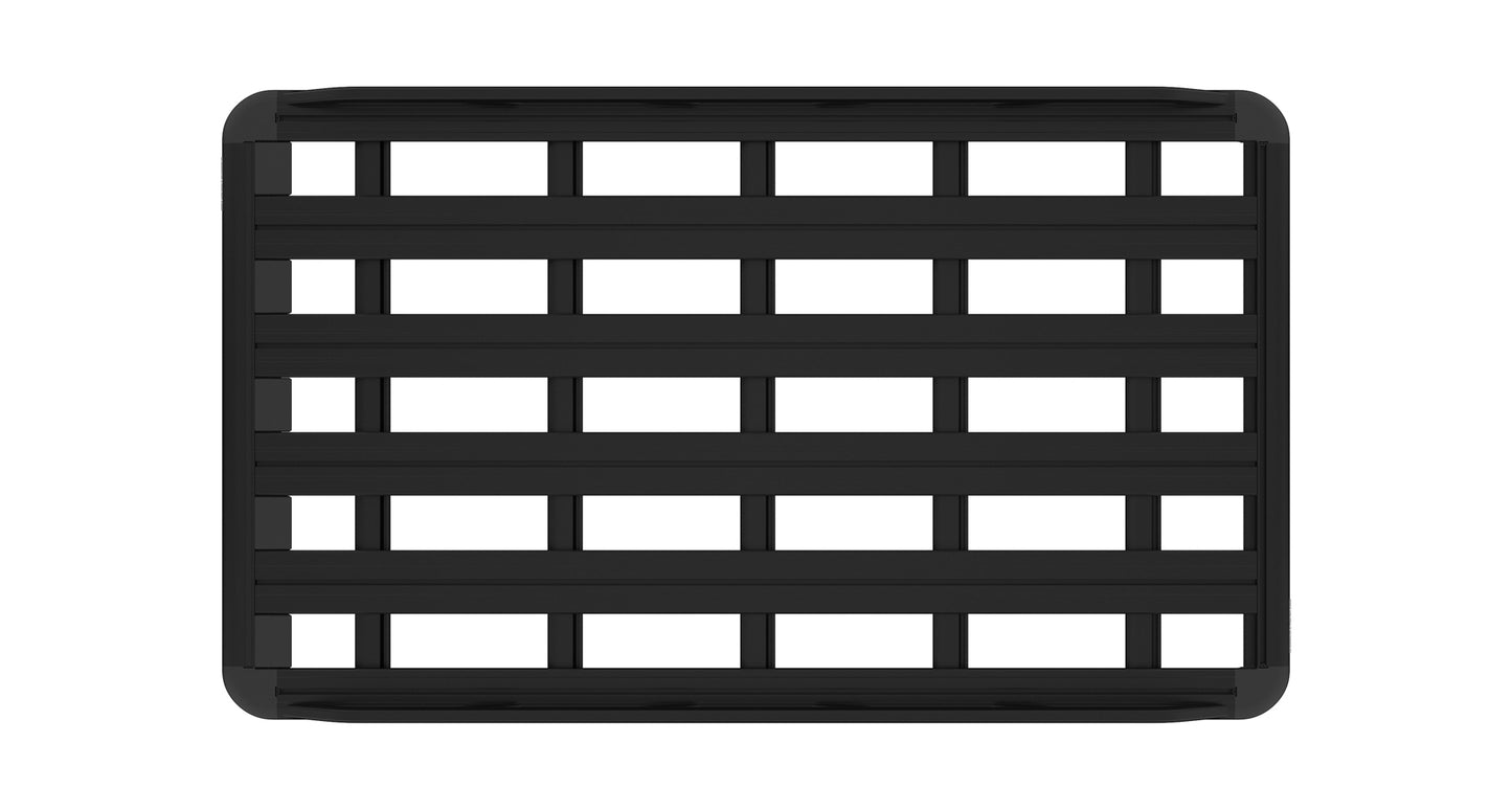 Galerie de toit Rhino-Rack Pioneer 6 2100x1240mm, robuste pour véhicules, avec barres transversales et fixation solide.