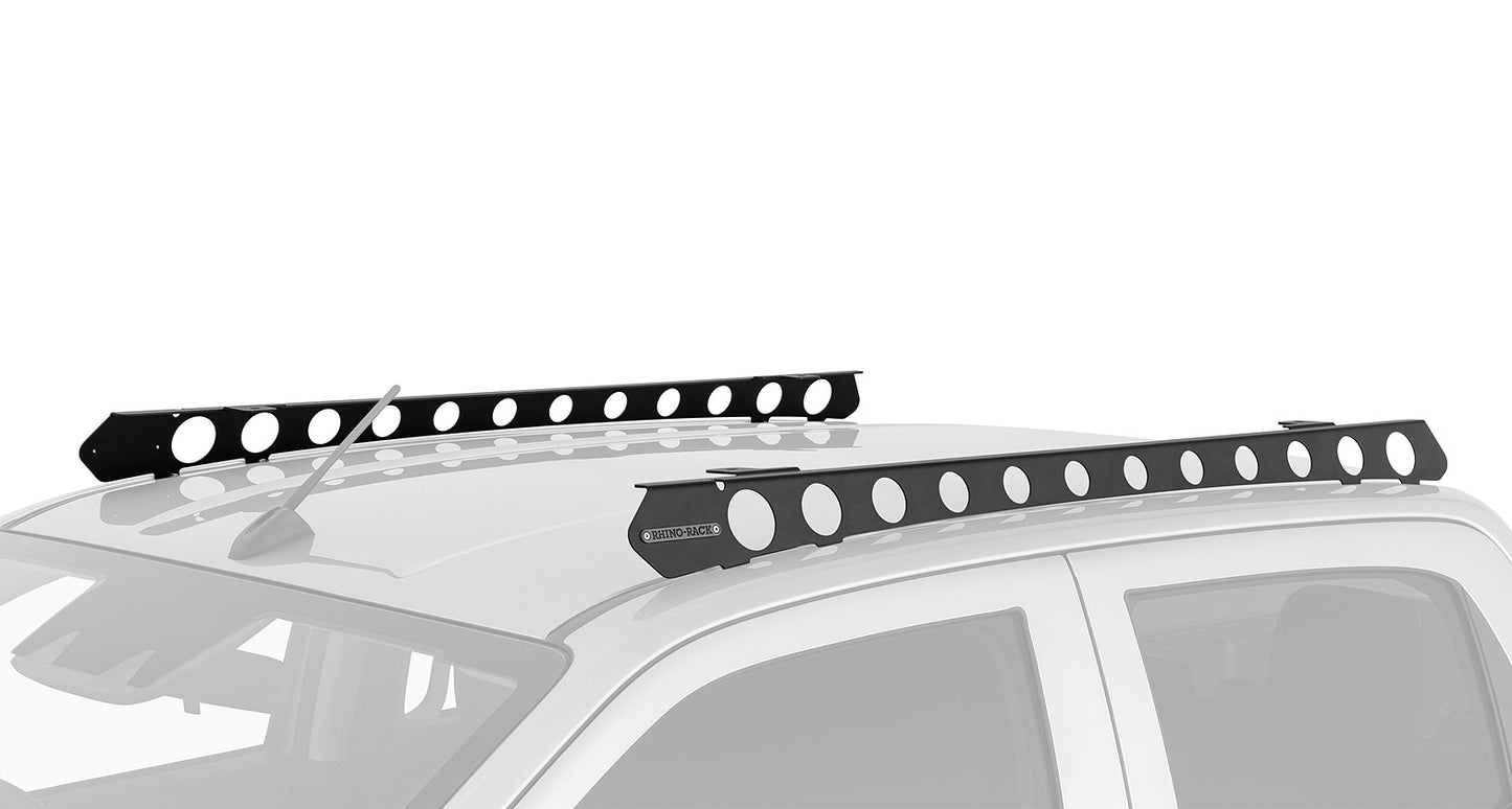 Galerie de toit Rhino-Rack Pioneer et Backbone pour Isuzu D-Max N60 Double Cab 2020, vue de côté avec supports robustes