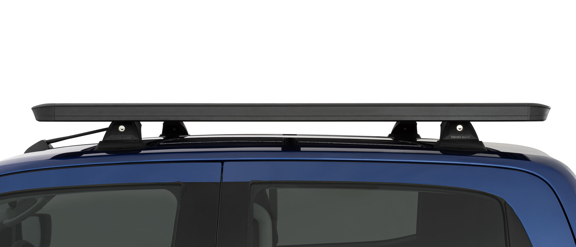 Galerie de toit Pioneer et RCH pour Isuzu D-Max N60 Double Cab 2020+ de la marque RHINO-RACK, vue de face avec rails robustes