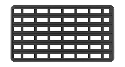 Galerie de toit Rhino-Rack Pioneer pour Land Rover Defender 110 1993-2020, 2700x1472mm, vue de profil.