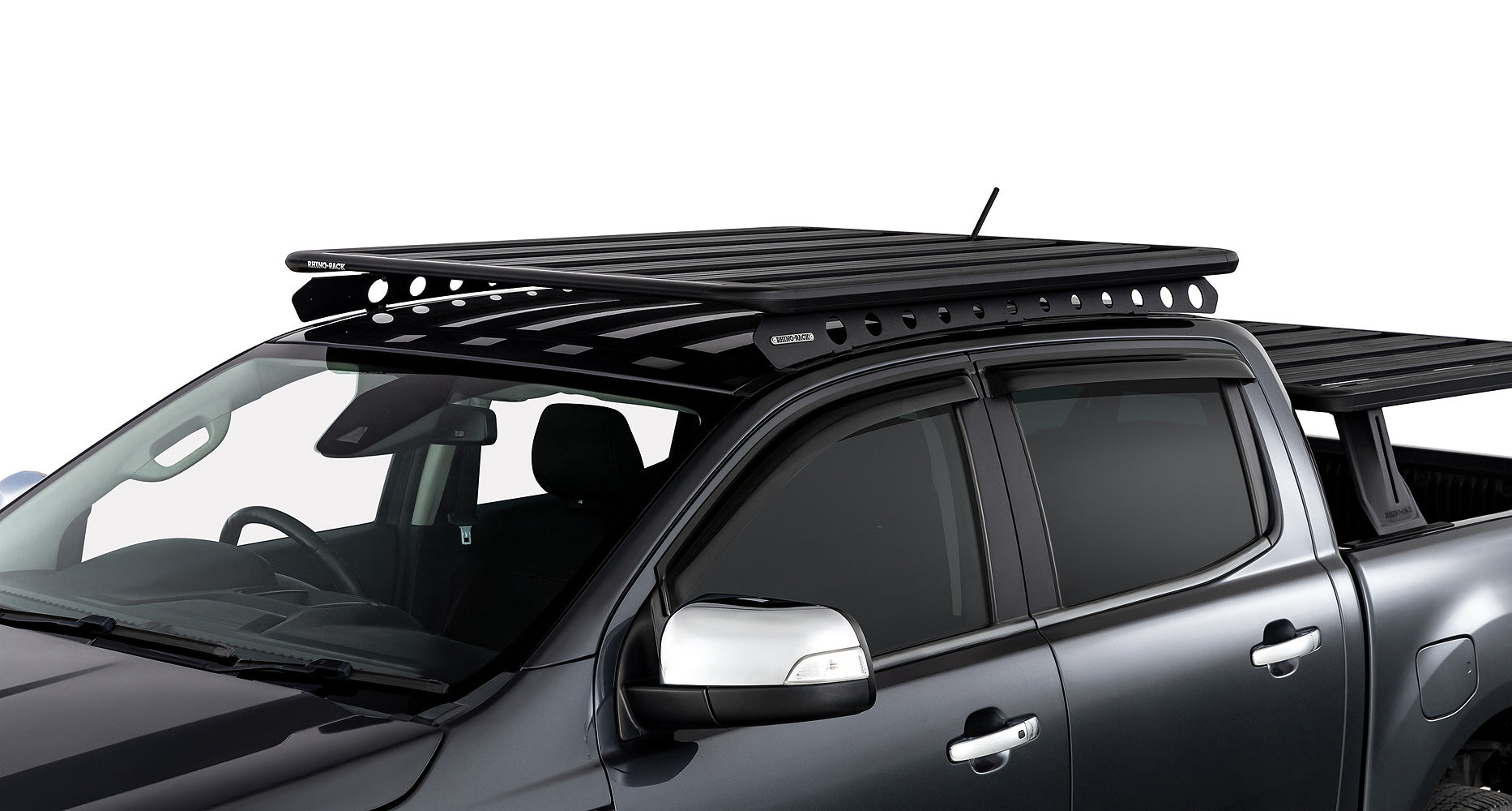 Kit galerie de toit Rhino-Rack Pioneer 6 1500x1240mm avec Backbone, robuste et conçu pour véhicule tout-terrain.