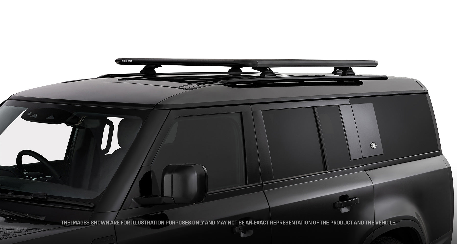 Galerie de toit Pioneer 6 Rhino-Rack pour Land Rover Defender II 130, avec pieds RCL, dimensions 1500x1240mm.