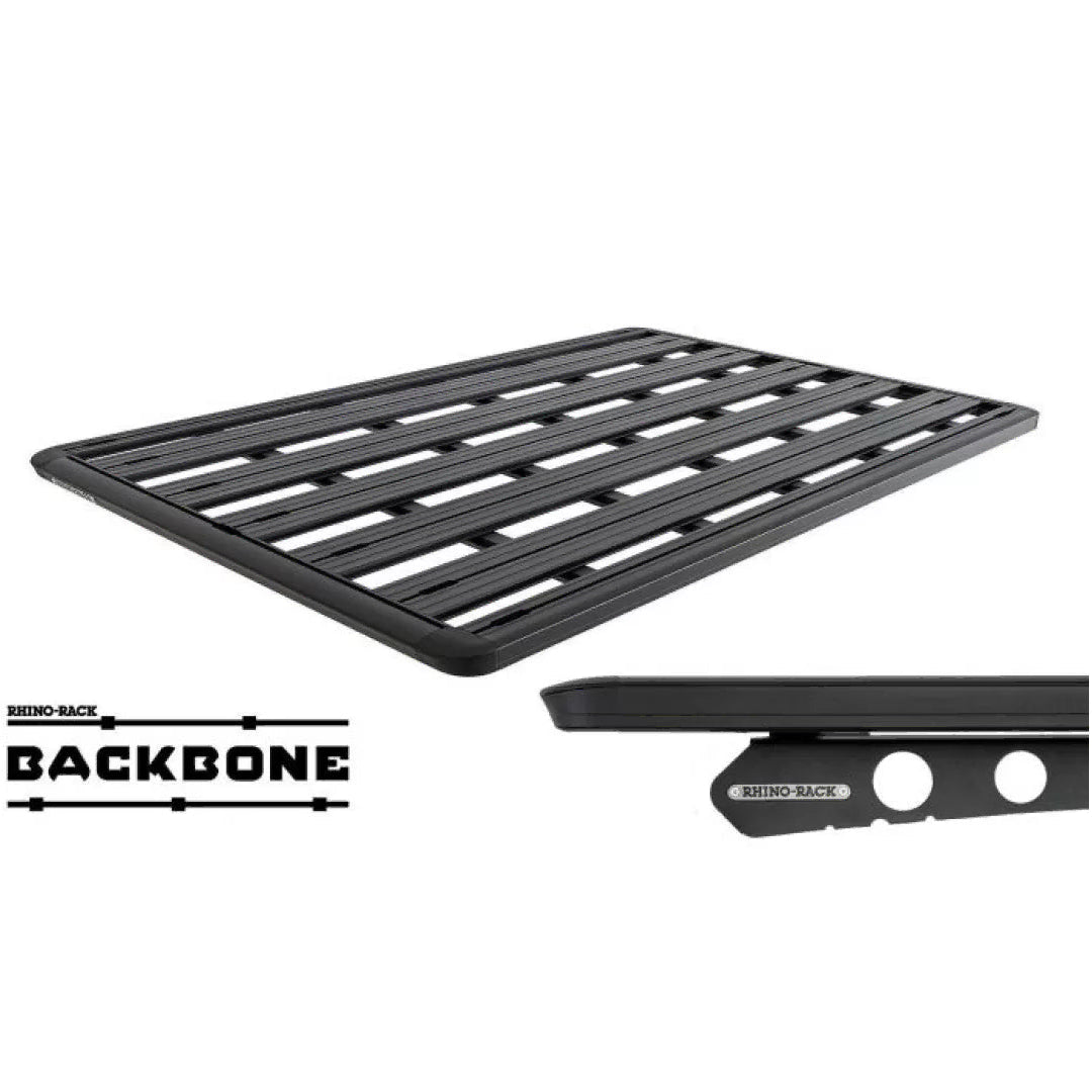 Galerie de toit Rhino-Rack Pioneer 6 1500x1430mm pour Toyota LandCruiser 300 Series double cab, vue de côté.