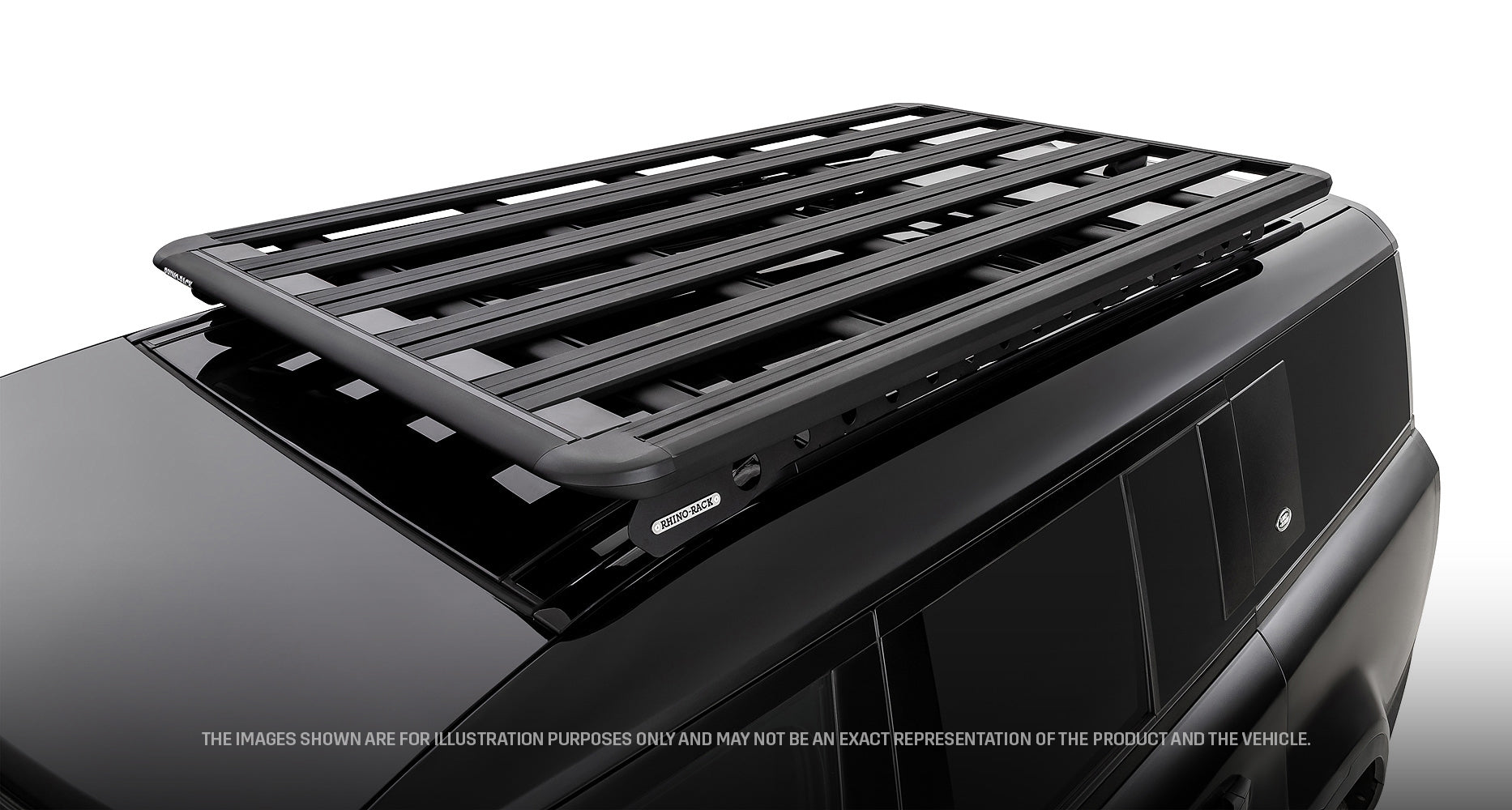 Galerie de toit Rhino-Rack Pioneer 6 pour Land Rover Defender II 130, structure en acier robuste, fixation sur toit.
