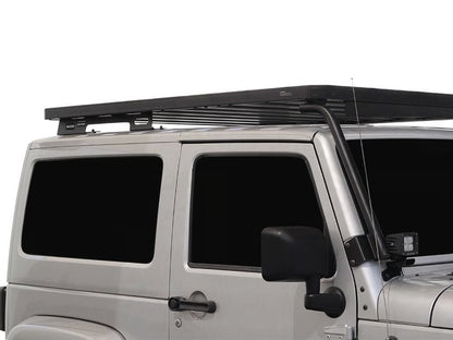 Galerie de toit Front Runner Slimline II Extrême pour Jeep JK 2 portes, dimensions 1762x1425 mm, vue de face avec barres robustes