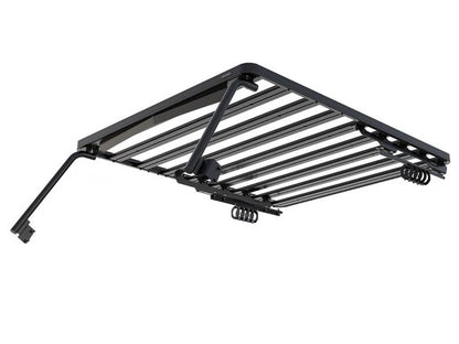 Galerie de toit Front Runner Slimline II pour Jeep JK 2 portes, 1762x1425 mm, montage extrême, robuste et élégante.