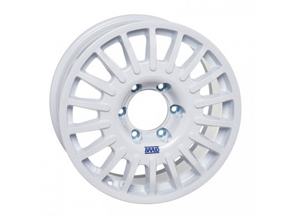 Jante en aluminium BRAID Winrace blanche 5x17, 6x139.7, ET0, pour véhicule tout-terrain, vue de face.