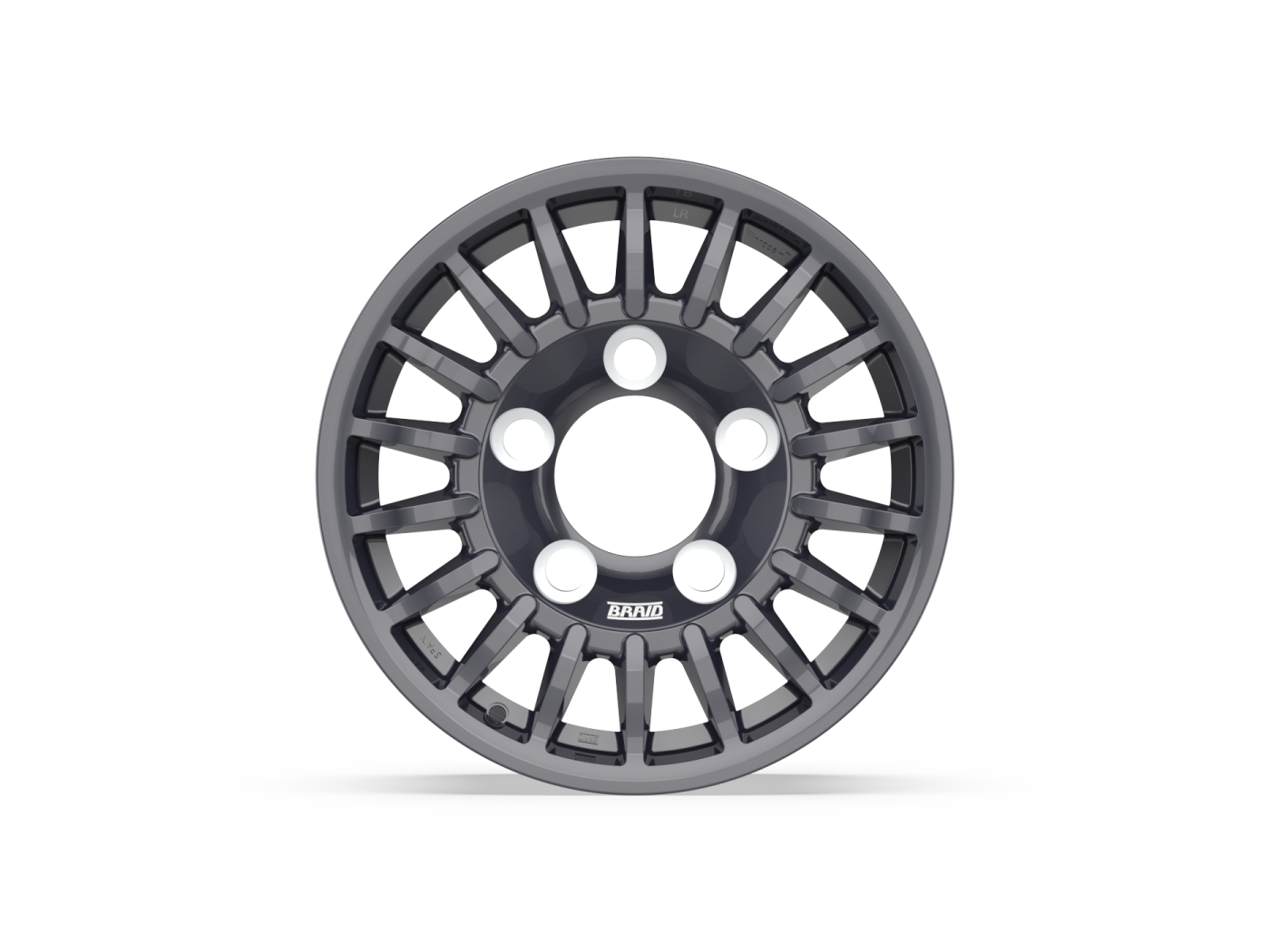 Jante en alu BRAID Winrace gris anthracite 7x16 5x165 ET10, design robuste pour véhicule tout-terrain.