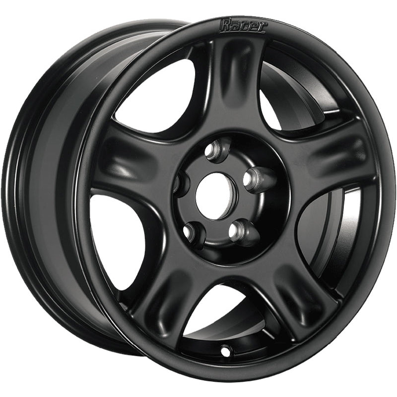 Jantes en aluminium Racer Black avec cache de la marque OC WHEELS, style robuste pour véhicules tout-terrain.