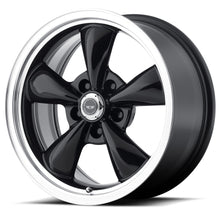 Jante American Racing Torq Thrust noir machiné 20 pouces, 8.5x20, 5x115, ET18, CB72.6, vue de face sur fond blanc