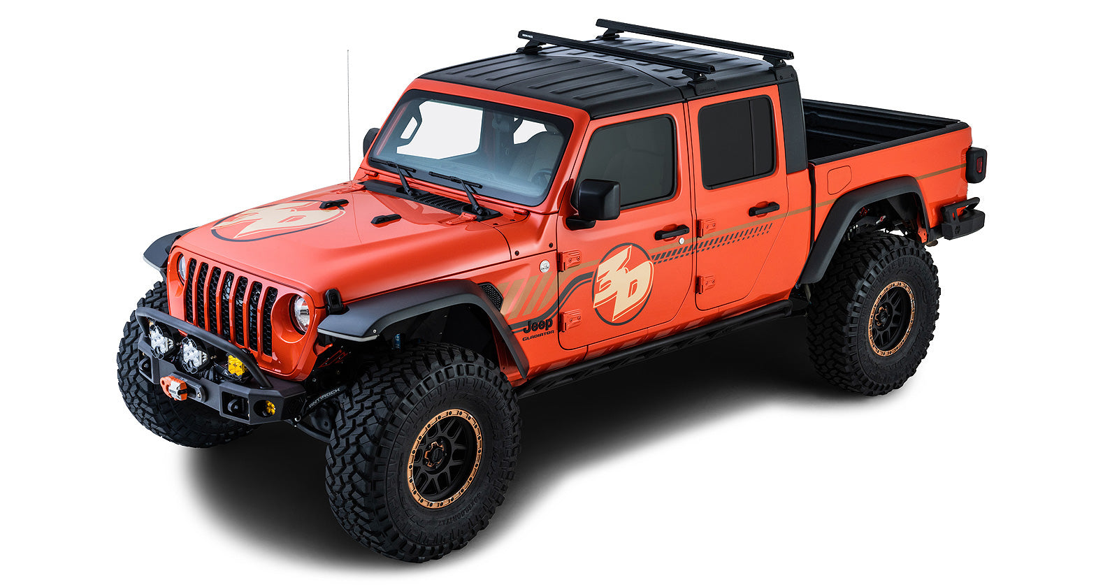 Kit de 2 barres de toit Rhino-Rack Backbone de 1500mm pour Jeep Gladiator JT, fixation robuste pour équipements.